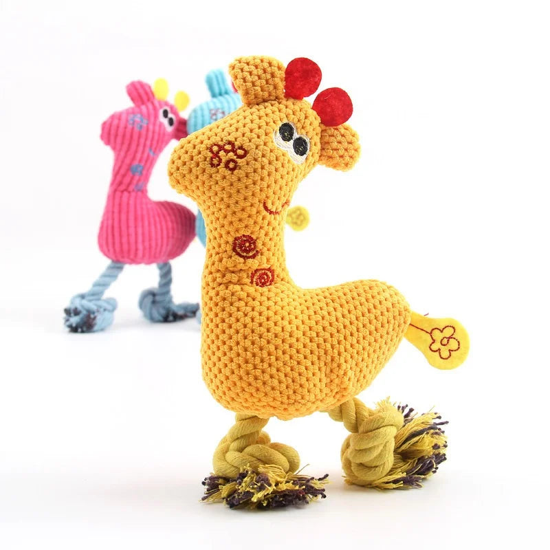 Dogs Plush Toys Indoor Interactive Play Products Pet Chewy Resistant Teeth Grinding Supplies Puppy Kitten Fleece Squeak Toy