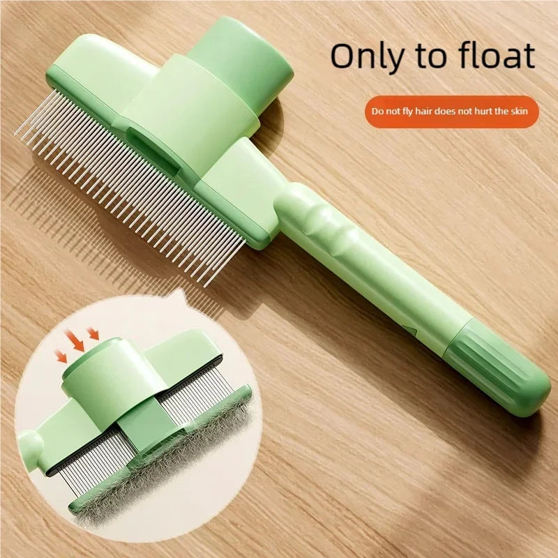 Self Cleaning Dog Brush One Button Release Pet Hair Remover Comb Anti-slip Massage Grooming Tool for Cat Dog Fur Removal