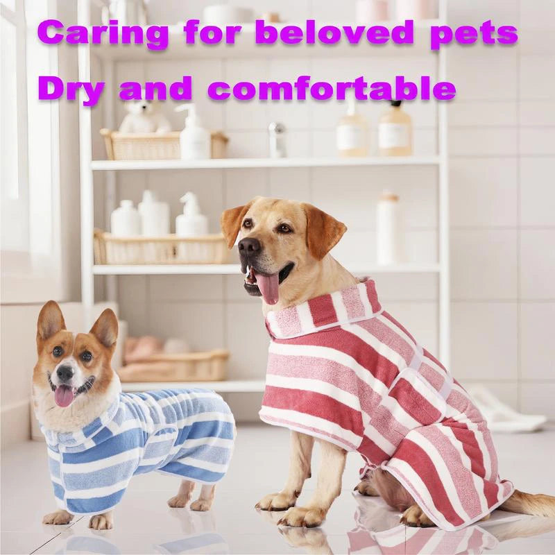 Dog Bathrobe Fully Wrapped Thickened Absorbent Cleaning Bath Towel Teddy Gold Haired Cat Pet Bath Towel Prevent Catch A Cold