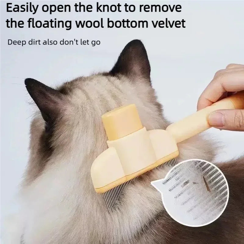 Self Cleaning Dog Brush One Button Release Pet Hair Remover Comb Anti-slip Massage Grooming Tool for Cat Dog Fur Removal